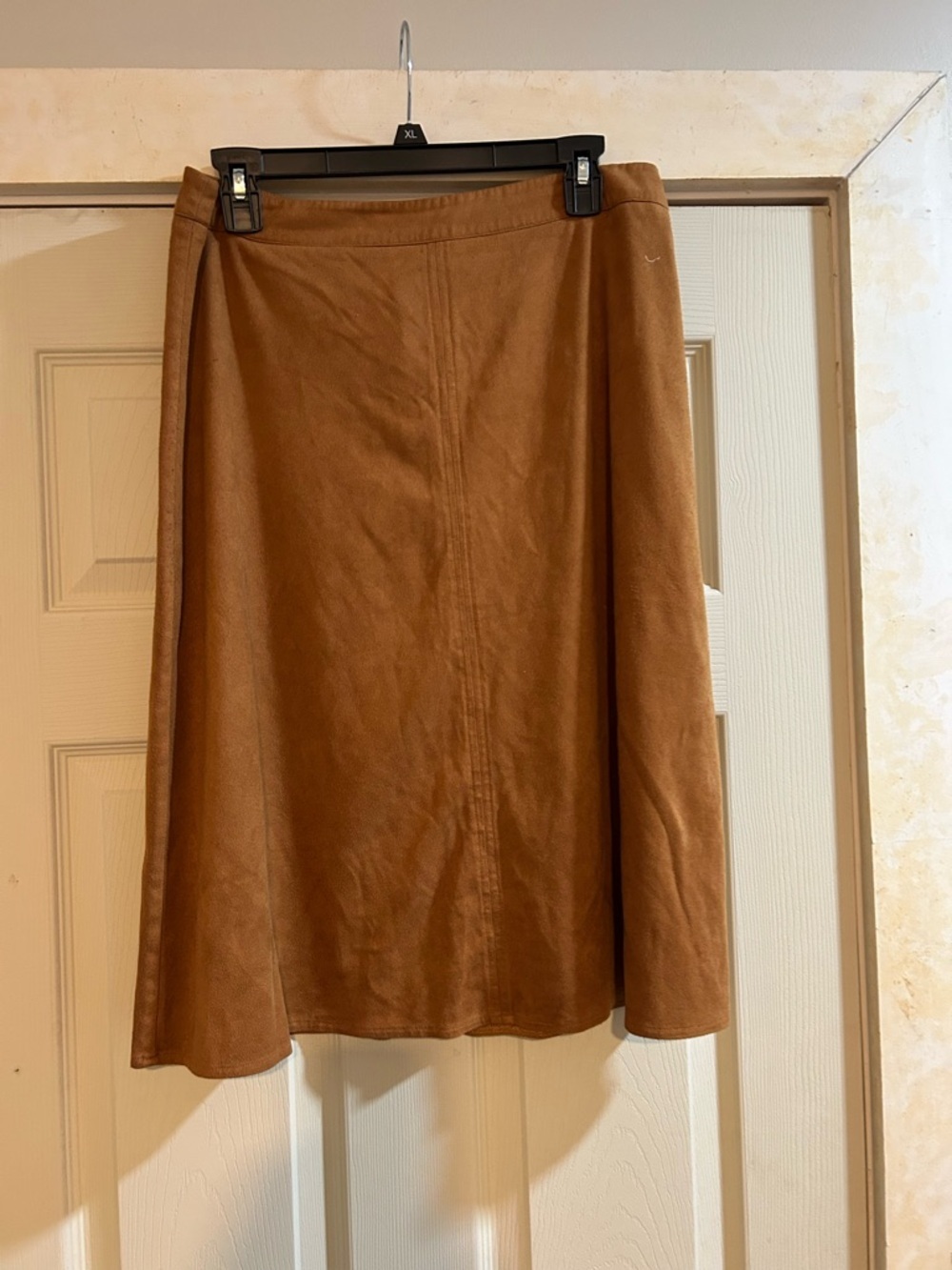 bagatelle Tan Faux Suede A-Line Midi Skirt